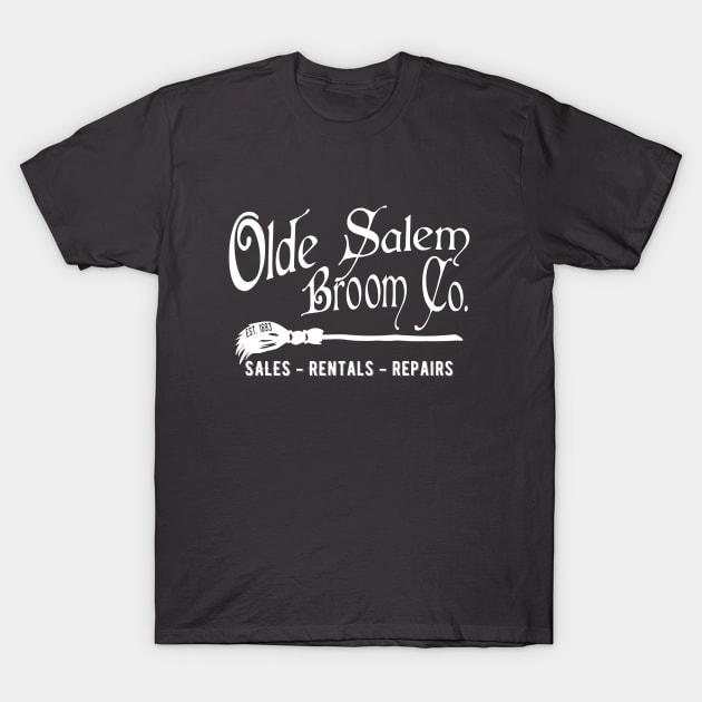 Olde Salem Broom Company T-Shirt by AngryMongoAff